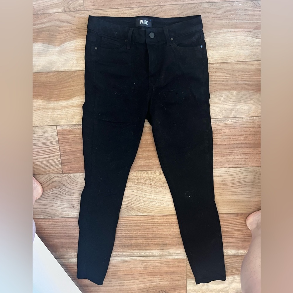 PAIGE Jet Black Denim Pants